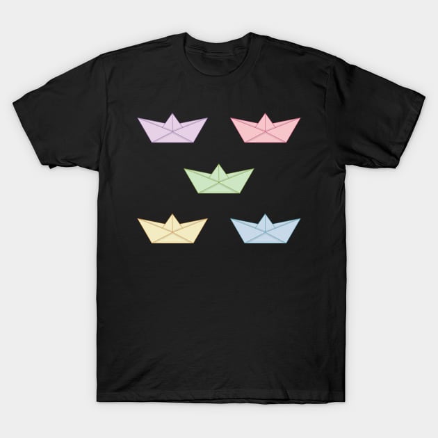 Pastel paper boats set T-Shirt by Nikamii